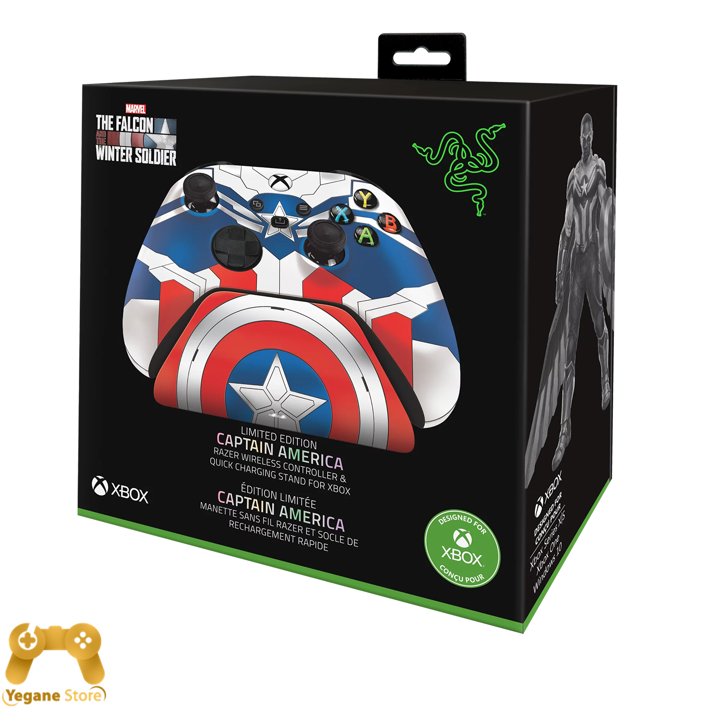 خرید کنترلر بی سیم Razer و پایه شارژ Captain America Edition برای ایکس باکس